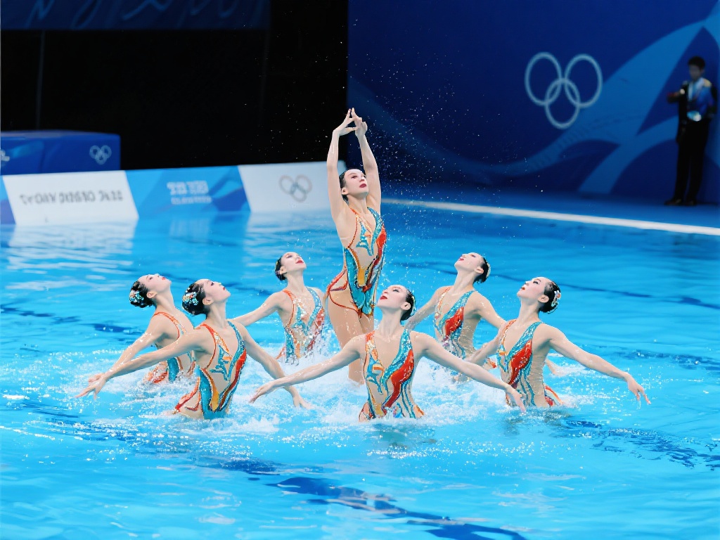中国队勇夺花游世界杯总决赛集体技术自选冠军 同时,团队独特的编排设计也成为了中国队的